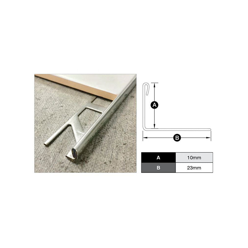 Stainless Steel Trim Angle Grade 316 10mm x 3m x 1mm