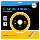 Yellow Turbo Diamond Blade 250mm