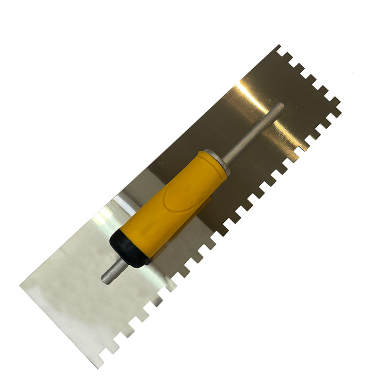 Stainless Steel Square Notched Maxi Grip Trowel 10mm 400x115mm
