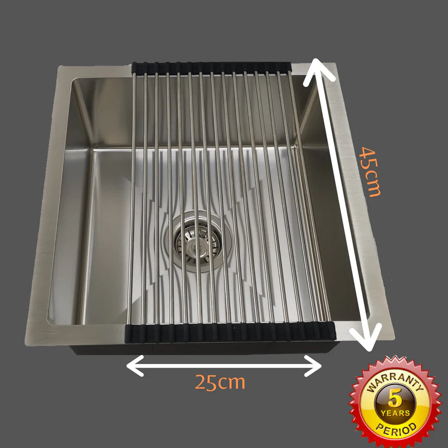 Rollable Drainer Tray Brushed Silver 450x250mm