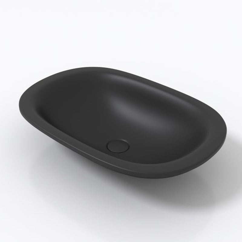 Solid Surface Basin Series Rosana Under Counter Matt Black 625x415x150mm