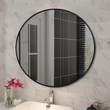 Round Aluminium Mirror Black 600mm