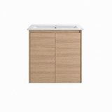 Oakdoo(Hung) Series Wall Hung Natural Timber Overall 580x455x520mm Vanity Set With Flat Stone Bench Top