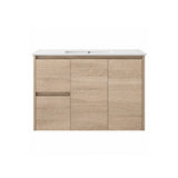 Oakdoo(Hung) Series Wall Hung Left Hand Drawer Prime Oak Overall 880x455x520mm Vanity Set With Flat Stone Bench Top