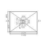 INTERNO SMC Tile Tray Centre Outlet Only (Waste not Included) 1200x895x60mm