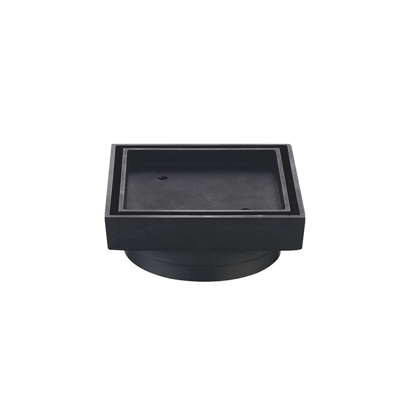 Tile Insert Shower Grate in Matte Black 115x115mm