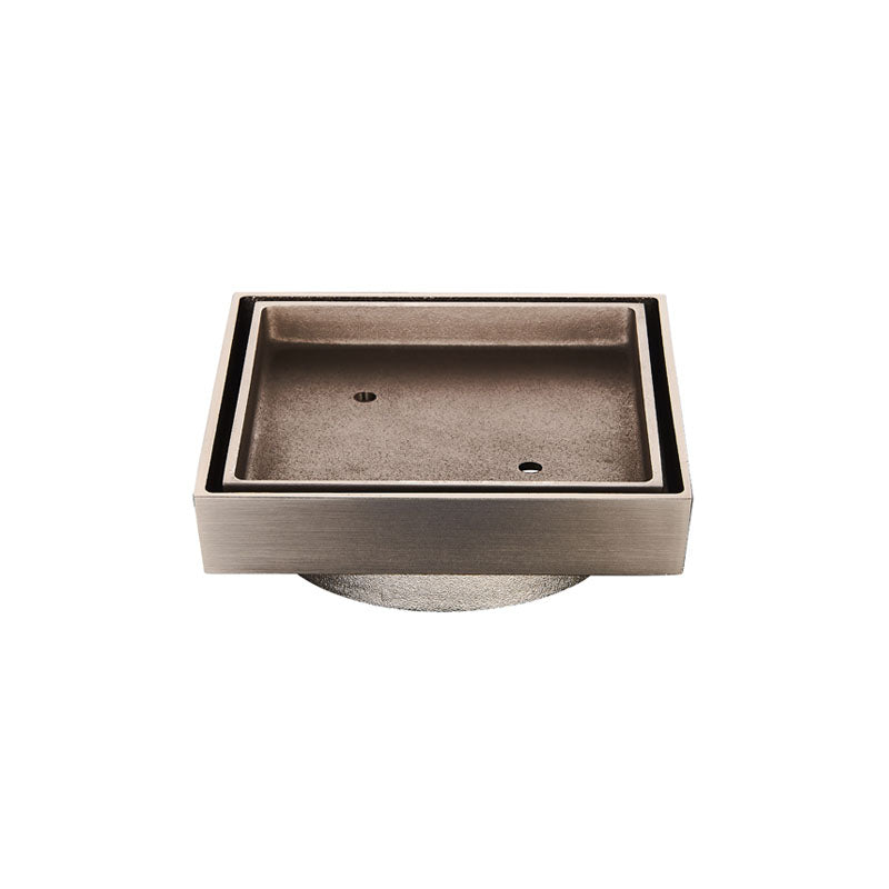 Tile Insert Shower Grate in Brushed Nickel 115x115mm