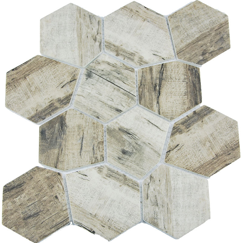 SELECT IRREGULAR HEXAGON TAUPE SATIN