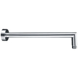 DOCCIA Round L Shape Shower Arm in Brushed Nickel 350mm