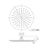 Round Shower Head in Chrome 200mm