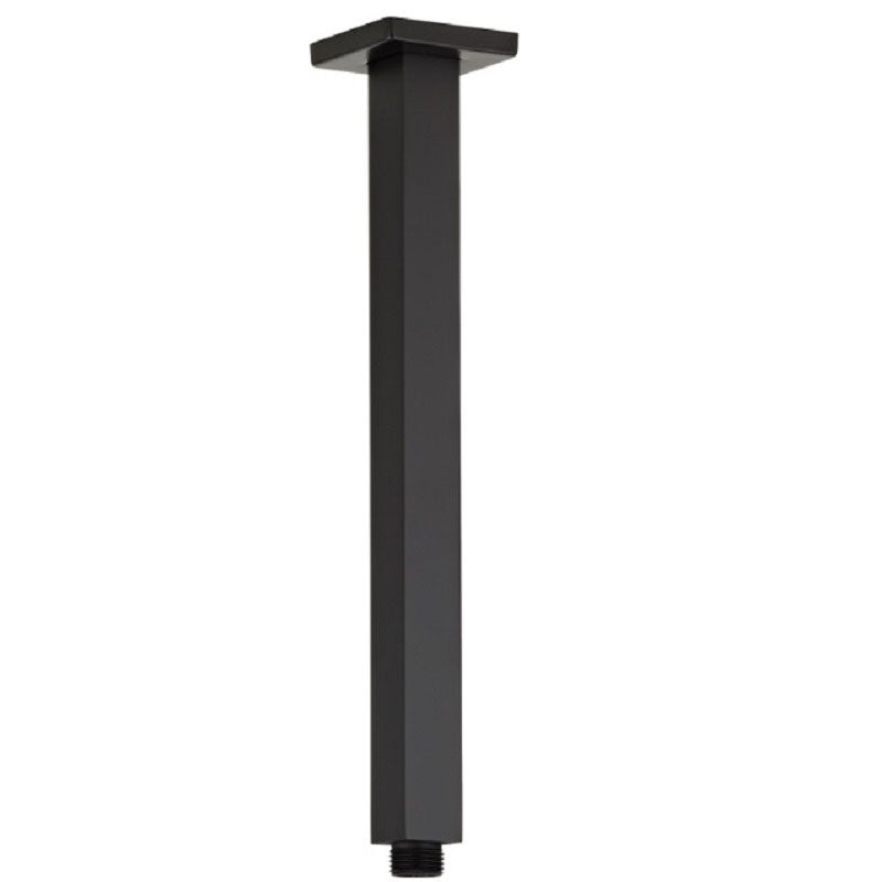 DOCCIA Square Ceiling Dropper in Matte Black 400mm