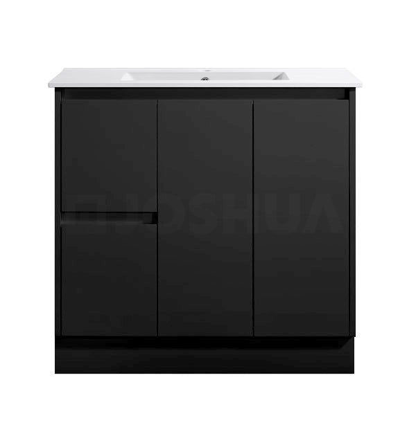 Sierra Series Matt Black Overall 880X355X855mm VANITY SET With Ceramic Slimline Top (UV32)