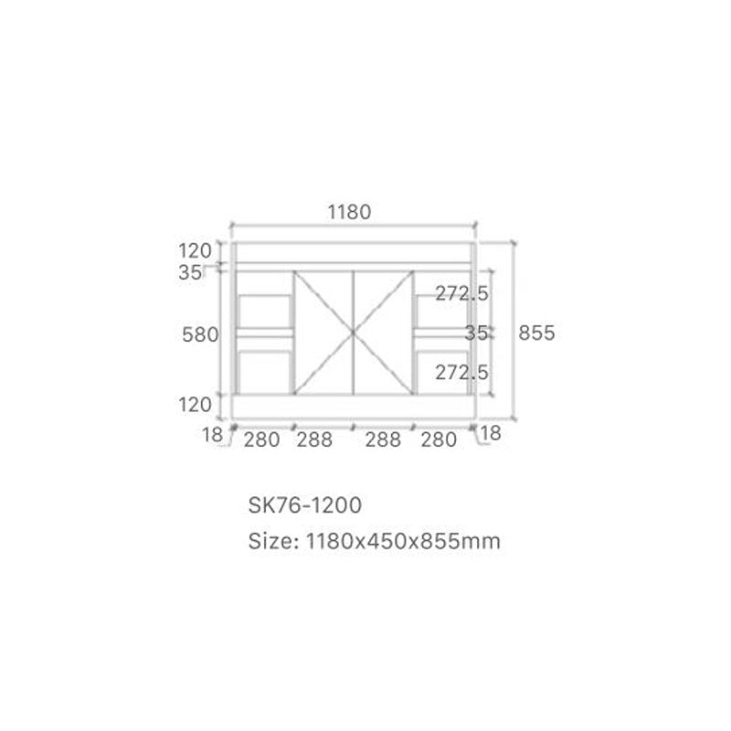 Vintage Series Matt Grey Overall 1180x455x855mm Vanity with Stone Top & Ceramic Undermount Basin