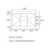 Vintage Series Double Bowls Matt White Overall 1180x455x855mm Vanity with Flat Stone Bench Top Only