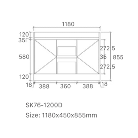 Vintage Series Double Bowls Matt White Overall 1180x455x855mm Vanity with Flat Stone Bench Top Only