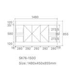 Vintage Series Matt White Overall 1480x455x855mm CABINET ONLY