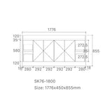 Vintage Series Double Bowls Matt Black Overall 1776x455x855mm Vanity with Stone Top & Ceramic Undermount Basin