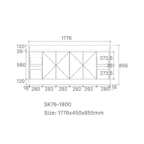 Vintage Series Double Bowls Matt White Overall 1776x455x855mm CABINET ONLY