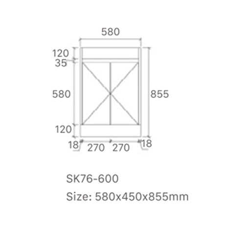 Vintage Series Overall Matt Black 580x455x855mm Vanity with Ceramic Slimline Top (UV31)