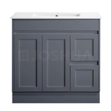 Vintage Series Left Hand Drawer Matt Grey Overall 880x455x855mm Vanity with Stone Top & Ceramic Undermount Basin