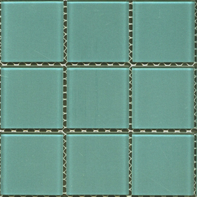 SPRING TEAL BLUE GLASS POOL MOSAIC 48X48MM