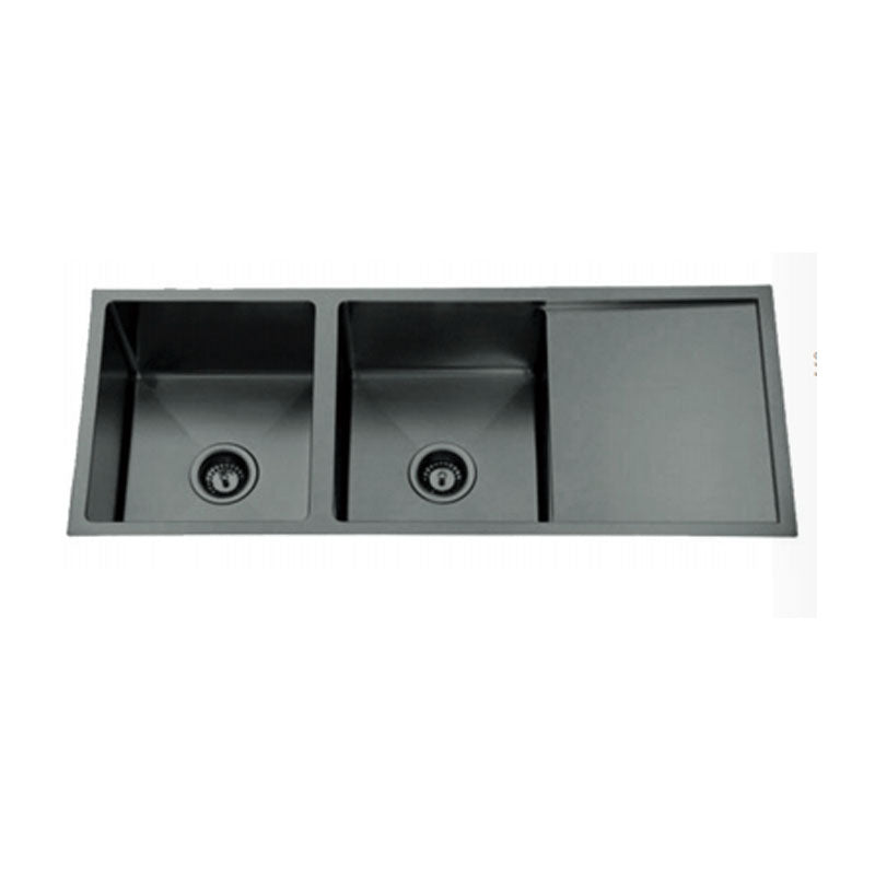 NIXON 1 & 3/4 Bowl Sink with Drainer with Waste in Gun Metal 1100x450x200mm