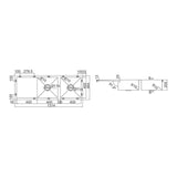 IMPACT Double Bowl (2 x 32L) Sink with Drainer and Waste 1314x464x200mm