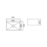 IMPACT 56L Under Counter Sink with Waste 700x450x200mm