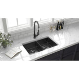 NIXON Double Bowl Under Counter Sink in Gun Metal - Waste Included 760x450x200mm