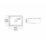 LAVASSA 45L Laundry Tub - Waste & By Pass Kit Included 630x470x220mm