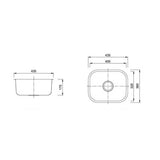 MORO 20L Under Counter Sink with Waste 435x360x170mm