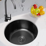 IMPACT 20L Round Sink in Matte Black 424x424x170mm