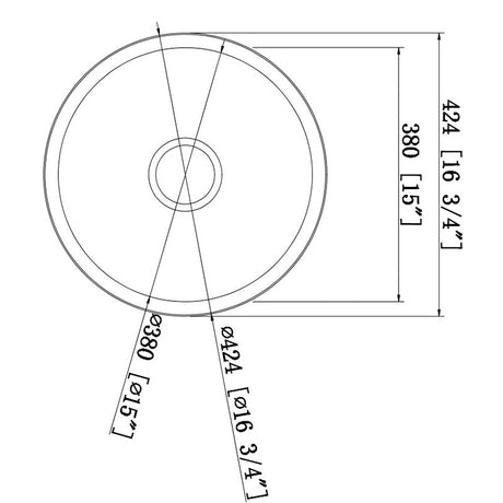 IMPACT 20L Round Sink in Gun Metal 424x424x170mm