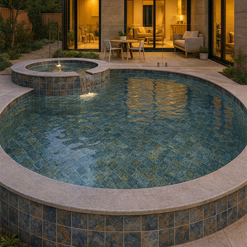 SOUTH PACIFIC SAMOA VERDIGRIS MOSAIC 47X47