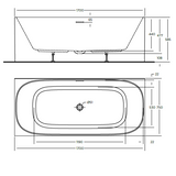 STUDIO FREESTANDING BATHTUB 1700x750x585mm