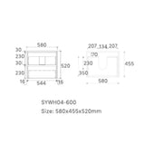 Oakdra(Hung) Series Matt White Overall 580x455x520mm Vanity Set With Ceramic Slimline Top (UV31)