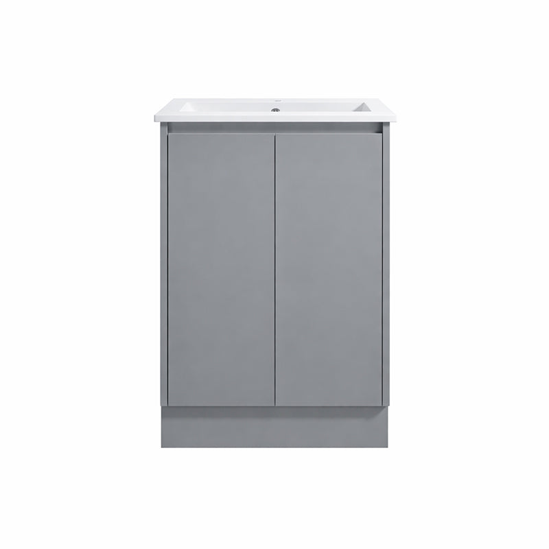 Moddoo Series Matt Grey Overall 580x455x855mm Vanity Set With Stone Top & Ceramic Undermount Basin