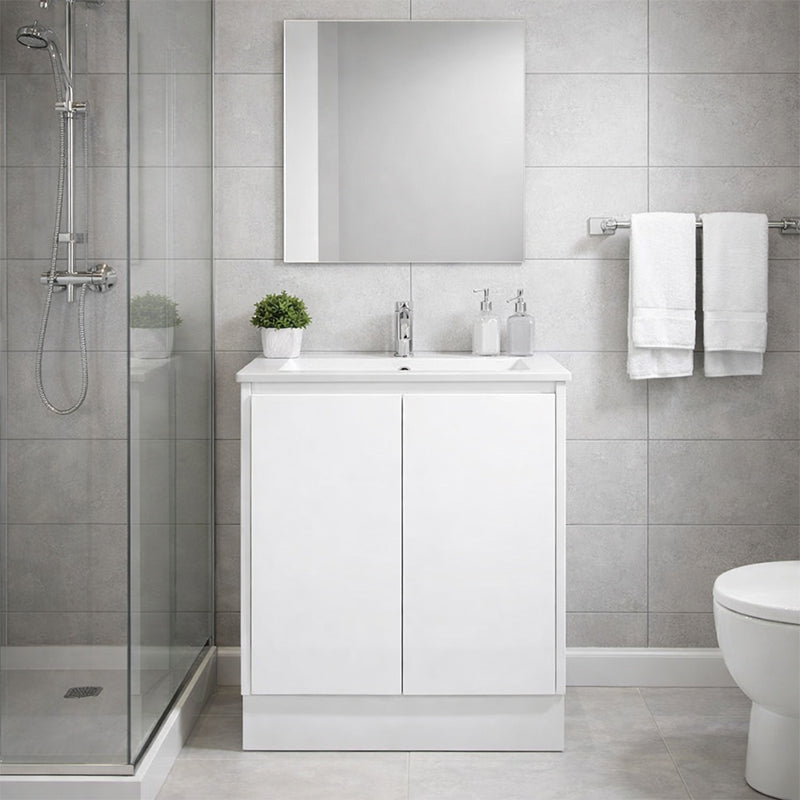Moddoo Series Matt White Gloss Overall 580x455x855mm Vanity Set With Stone Top & Ceramic Undermount Basin