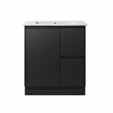 Moddoo Series Right Hand Drawer Matt Black Overall 730x455x855mm Vanity Set With Ceramic Slimline Top (UV31)