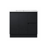 Moddoo Series Right Hand Drawer Matt Black Overall 880x455x855mm Vanity Set With Ceramic Slimline Top (UV31)