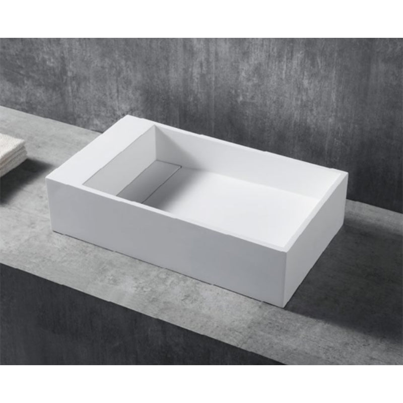 Solid Surface Basin Series Savannah Above Counter Matt White 600x350x150mm