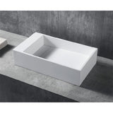 Solid Surface Basin Series Savannah Above Counter Matt White 600x350x150mm