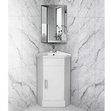 Serin Series Gloss White 410x410x840mm Vanity Set With Ceramic Basin