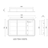LED Austin Shaving Cabinet Matt White 1500x750x145mm