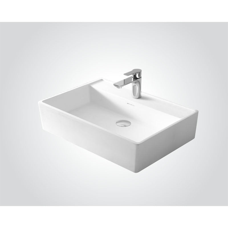Solid Surface Basin Series Splize Above Counter Matt White 605x425x150mm