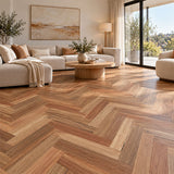 Herringbone Fiddleback Parquetry Engineered Australian Hardwood Spotted Gum 600x120x14/3mm