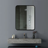 Square Aluminium Mirror Black 500x650x40mm