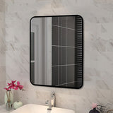 Square Aluminium Mirror Black 500x650x40mm