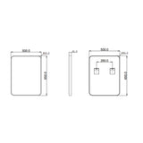 Square Aluminium Mirror Black 500x650x40mm