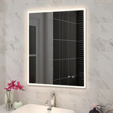 600x750mm Curved Rim 3 Color Lighting Backlit LED Mirror Touch Sensor Switch Defogger Pad Wall Mounted Vertical or Horizontal (Lighting on the rim)